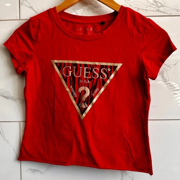 GUESS Cropped Logo Tee - Picture 1 of 5